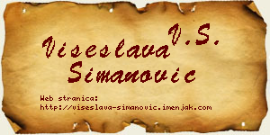 Višeslava Simanović vizit kartica